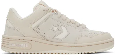 Converse Beige & Off-white Weapon Low Top Sneakers In Lt Dune/egrt/egrt