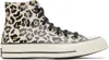 Converse Beige Chuck 70 Glow-in-the-dark Leopard Print High Top Sneakers In Egret/light Fawn/bla