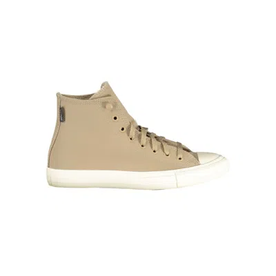 Converse Beige Leather Unisex Women's Sneaker In Brown