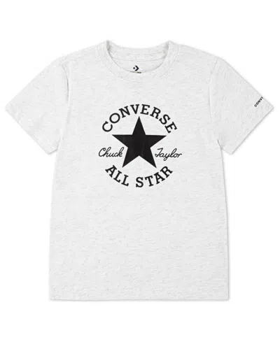 Converse Kids' Big Boys Dissected Chuck Patch Short Sleeve T-shirt In Birch Heather