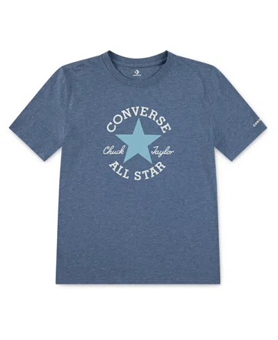 Converse Kids' Big Boys Dissected Chuck Patch Short Sleeve T-shirt In Blue
