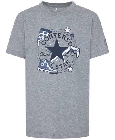 Converse Kids' Big Boys Gamer T-shirt In Dark Grey Heather