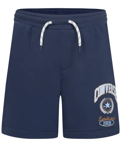 Converse Kids' Big Boys Rec Club French Terry Pieced Drawcord Shorts In  Navy