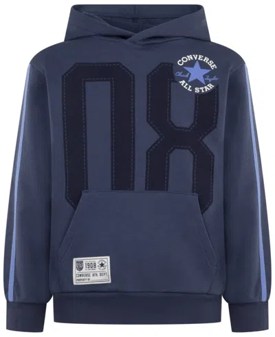 Converse Kids' Big Boys Retro Remix French Terry Pullover Hoodie In  Navy