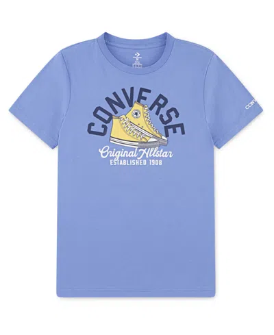 Converse Kids' Big Boys Retro Remix Sneaker Arc Tee In Open Sky