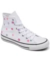 Converse Girls' Big Kids' Chuck Taylor All Star Florals High Top Casual Shoes In White,jellyfish
