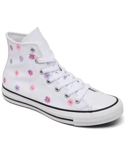 CONVERSE BIG GIRLS CHUCK TAYLOR ALL STAR FLORALS HIGH TOP CASUAL SNEAKERS FROM FINISH LINE