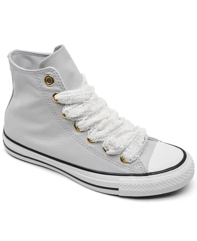 Converse Kids' Big Girls Chuck Taylor All Star Lace High Top Canvas Lifestyle Sneakers From Finish Line In White