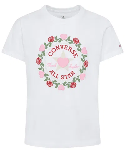 Converse Kids' Big Girls "love Me Lots" Valentine's Tee In White