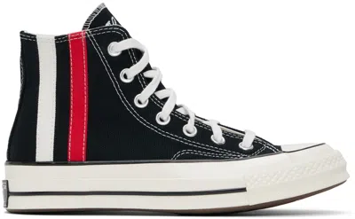 CONVERSE BLACK CHUCK 70 ARCHIVAL STRIPES HIGH TOP SNEAKERS