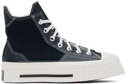 Converse Black Chuck 70 De Luxe Squared High Top Sneakers In Black/black/egret