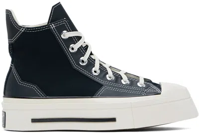 Converse Black Chuck 70 De Luxe Squared High Top Sneakers In Black/black/egret