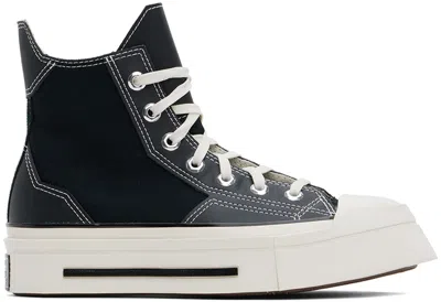 CONVERSE BLACK CHUCK 70 DE LUXE SQUARED HIGH TOP SNEAKERS