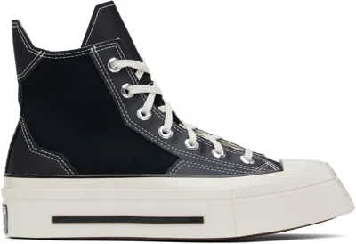 Converse Black Chuck 70 De Luxe Squared High Top Sneakers In Black/black/egret
