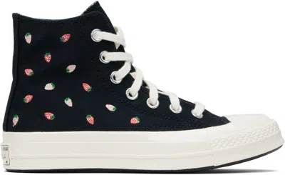 Converse Black Chuck 70 Embroidered Strawberries Sneakers