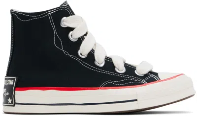 Converse Black Chuck 70 Sketch High Top Sneakers In Black/white/red