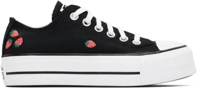 Converse Black Chuck Taylor All Star Lift Sneakers In Black/soft Red/white