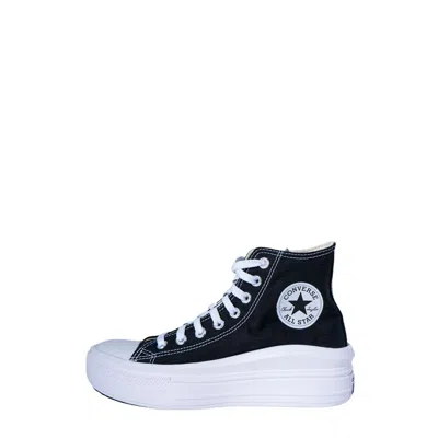 Converse Black Cotton Platform Sneakers In Blue