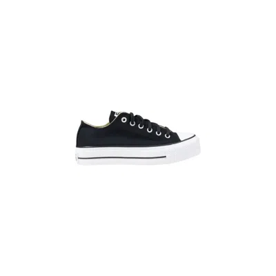 Converse Black Fabric Platform Sneakers