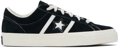 Converse Black One Star Academy Pro Suede Low Top Sneakers In Black/egret/egret