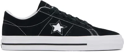 Converse Black One Star Pro Low Top Sneakers In Black/black/white