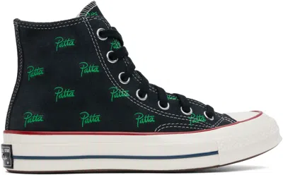 Converse Black Patta Edition Chuck 70 High Top Sneakers In Black/jolly Green