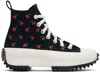 CONVERSE BLACK RUN STAR HIKE PLATFORM CHERRIES HIGH TOP SNEAKERS