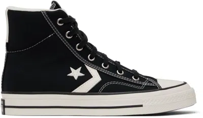 Converse Black Star Player 76 High Top Sneakers In Black/vintage White