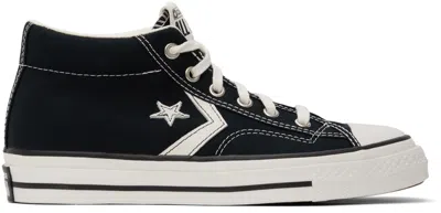 Converse Black Star Player 76 Mid Top Sneakers In Black/vintage White/