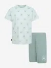 Converse Boys Aop T-shirt And Short Set In Green
