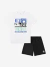 Converse Boys Boxy Trainer T-shirt  And Shorts Set In White