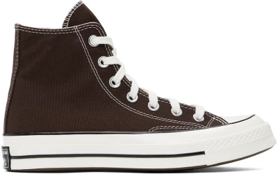 Converse Brown Chuck 70 High Top Sneakers In Dark Root/egret/blac