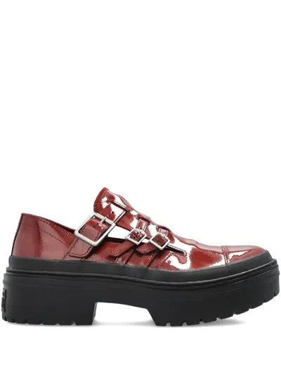 Converse Buckle Flat Pumps In Red