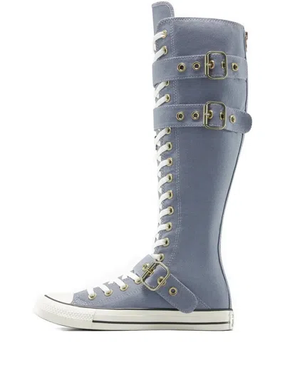Converse Buckle-strap Lace-up Boots In Blue