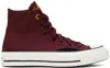 Converse Logo Embroidered High Upper Board Shoes In Cherry Daze/black/ye
