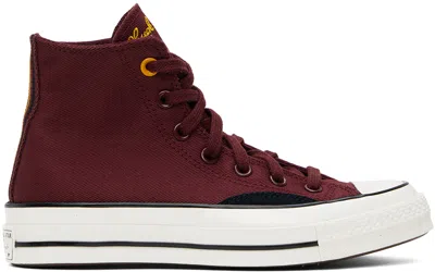 Converse Burgundy & Black Chuck 70 Mixed Materials High Top Sneakers In Cherry Daze/black/ye