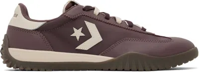 Converse Burgundy Run Star Nylon & Leather Sneakers In Trail Mixed/natural