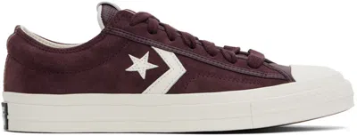 Converse Burgundy Star Player 76 Low Top Sneakers In Bloodstone/egret/bla