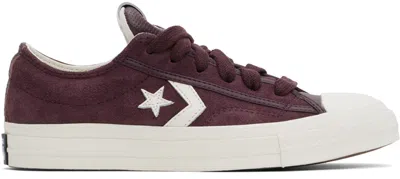Converse Burgundy Star Player 76 Low Top Sneakers In Bloodstone/egret/blk