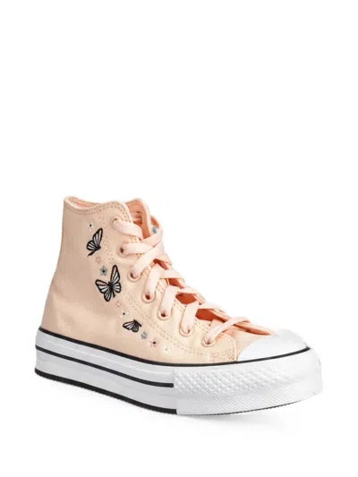 Converse Kids' Butterfly Embroidered High-top Sneakers In Neutral
