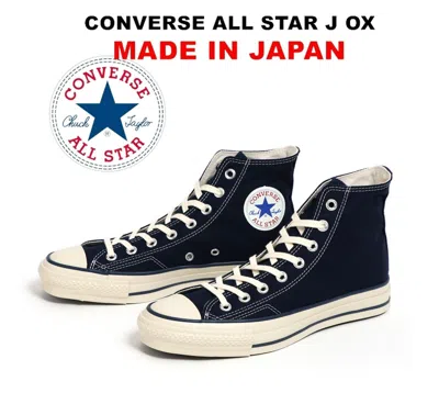 Pre-owned Converse Canvas All Star J 80s Hi Navy Made In Japan Limited Quantity W/box In Blue