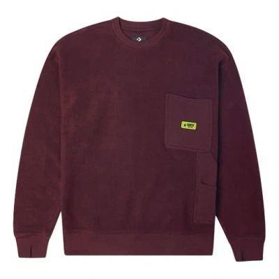 Converse Carpenter Crew Pullover Sweater 'brown' In Burgundy