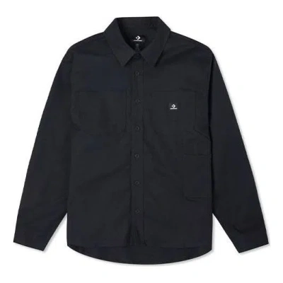 Converse Carpenter Pocket Button Down Long Sleeve Shirt 'black'
