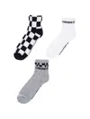 Converse Check-pattern Logo-print Socks (set Of Three) In Multi