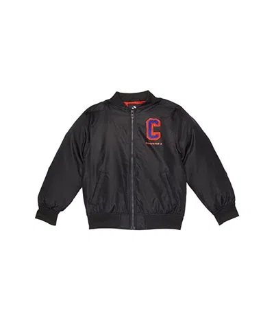Converse Chenille Bomber Jacket Kids Black Long Sleeve Full Zip Gbo319