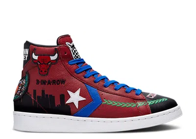 Converse Chinatown Market X  Pro Leather High 'bulls Championship Jacket' In Red