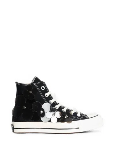 Converse Chuck 70 3-d Flourish Flower-appliqué Sneakers In Black