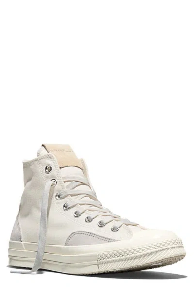 Converse Chuck 70 Canvas & Suede High Top Sneaker In White