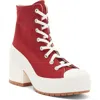 Converse Chuck 70 De Luxe Block Heel Sneaker In Park Red/natural Ivory/black