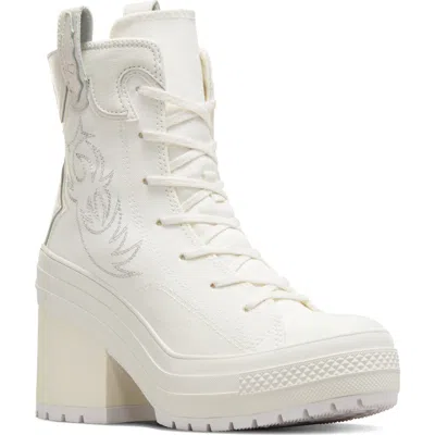 Converse Chuck 70 De Luxe Block Heel Sneaker In Vintage White/white/egret